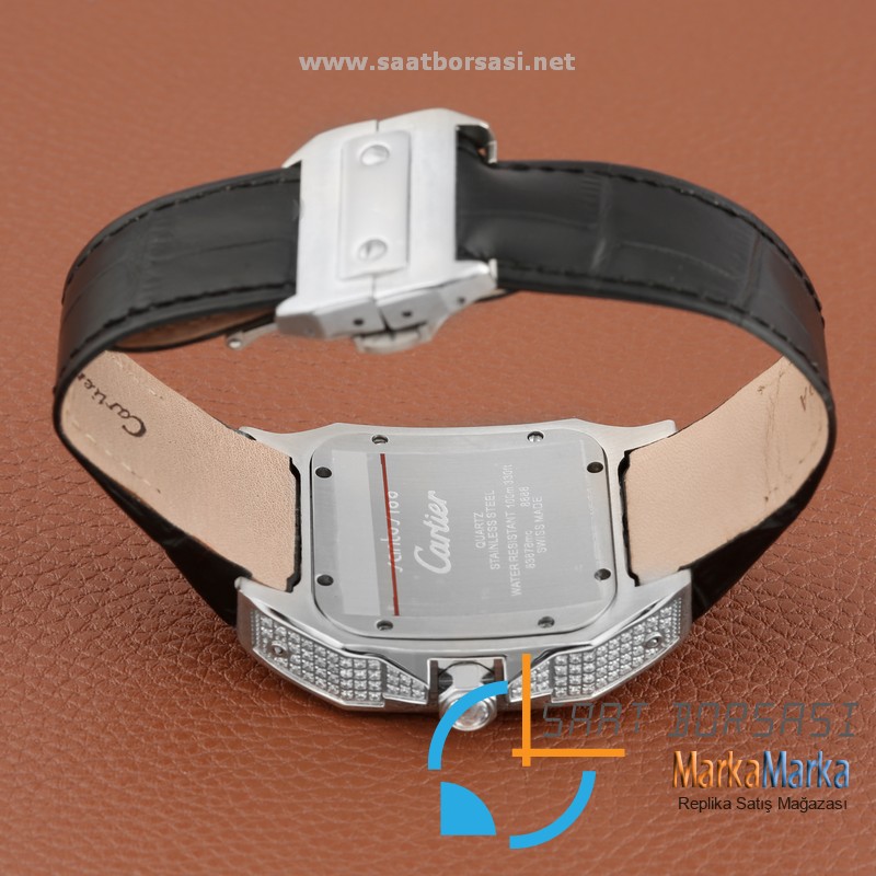 MM1679- Cartier Santos 100 Diamond Silver