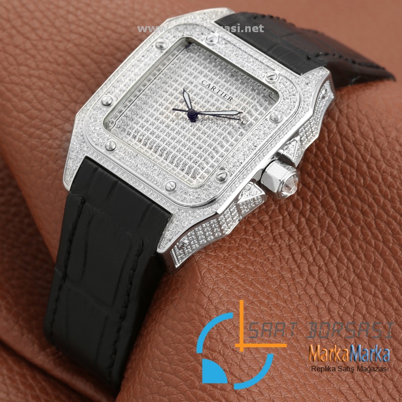 MM1680- Cartier Santos 100 Diamond Silver