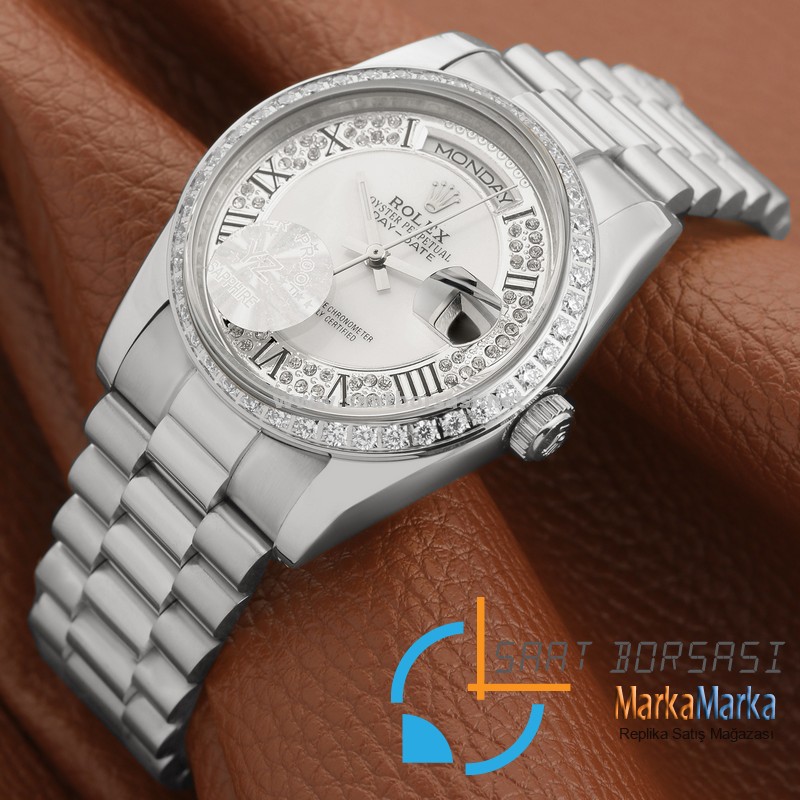 MM1712- Rolex Oyster Perpetual Day-Date-Gümüş-36mm-LIMITED EDITION