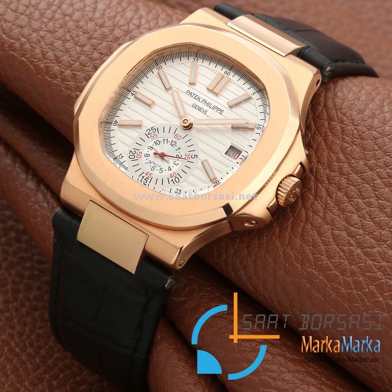 MM1759- Patek Philippe Geneve Nautilus Beyaz Kadran Rose Kasa