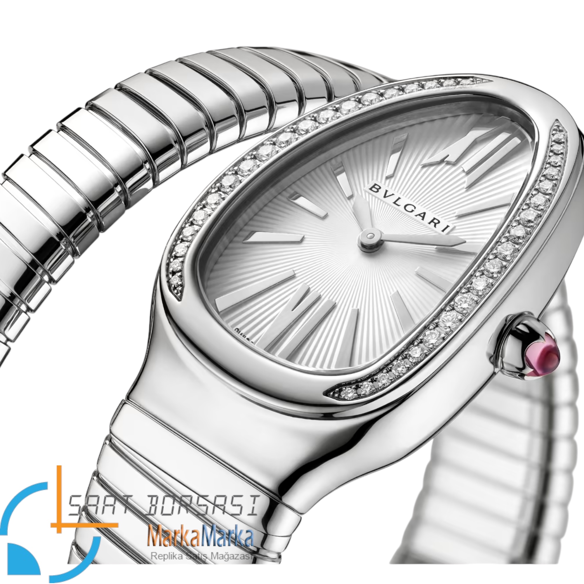 MM1848- Bvlgari Serpenti Tubogas Single Spiral Silver -35mm