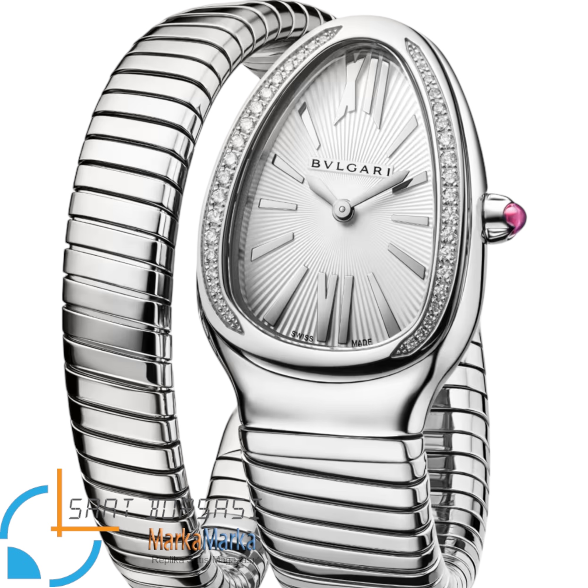 MM1848- Bvlgari Serpenti Tubogas Single Spiral Silver -35mm