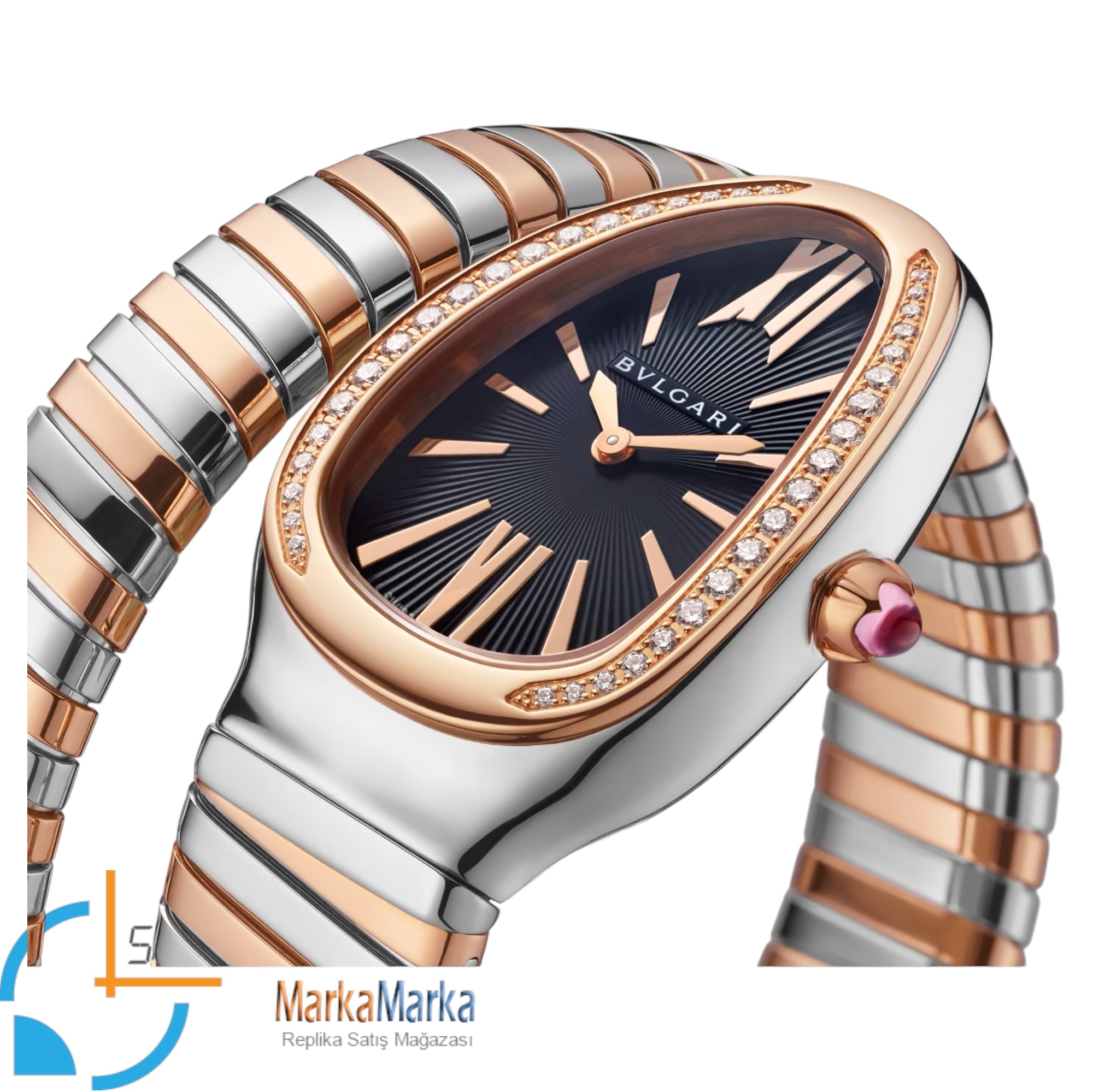 MM1849- Bvlgari Serpenti Tubogas Single Spiral Silver/Rose -35mm