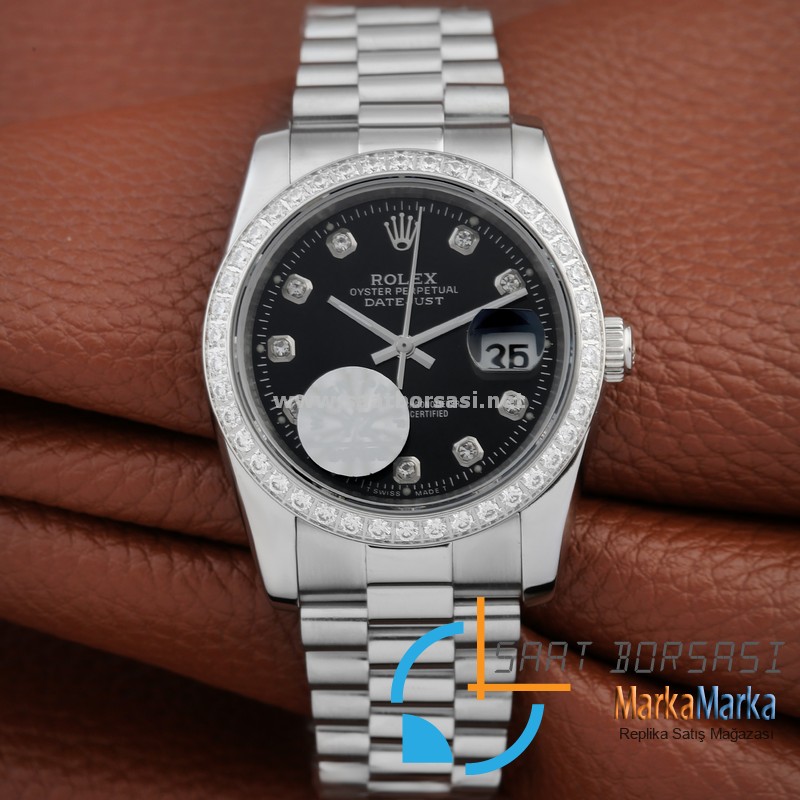 MM1903- Rolex Oyster Perpetual DateJust-Diamond-Silver-36mm