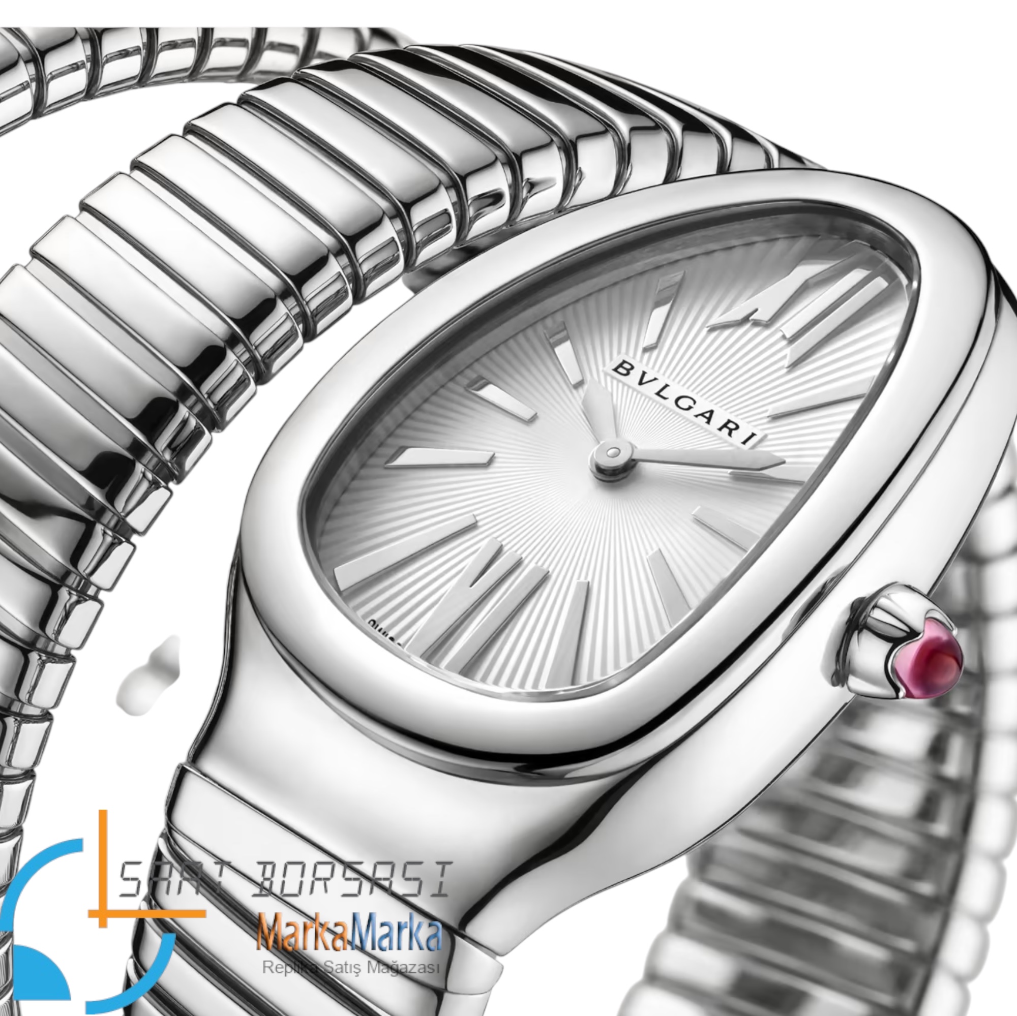 MM2554- Bvlgari Serpenti Tubogas Double Spiral Silver -35mm