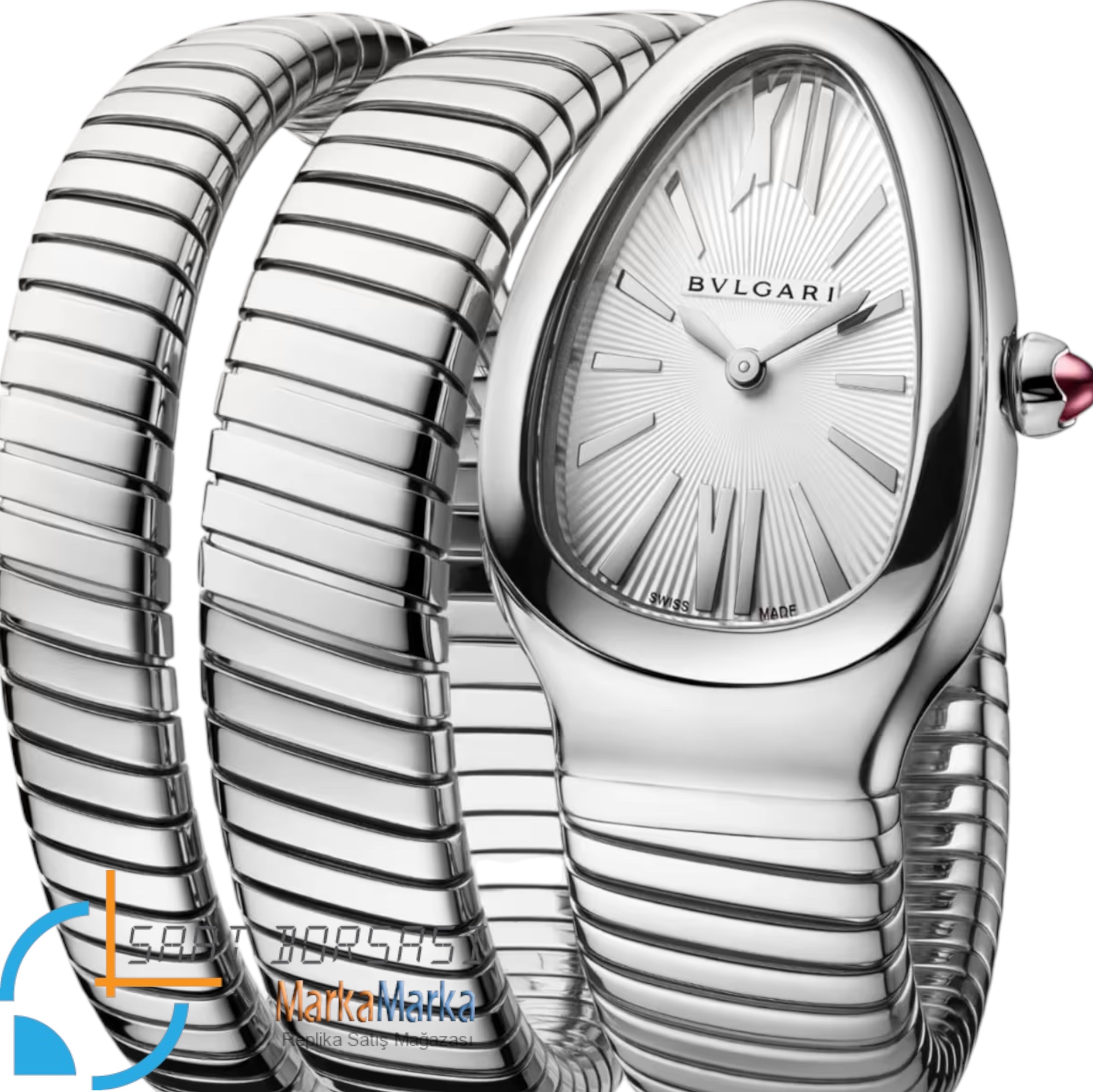 MM2554- Bvlgari Serpenti Tubogas Double Spiral Silver -35mm