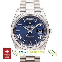 ETA030- Rolex Day-Date 40 White Gold Blue (3255 ETA Saat)