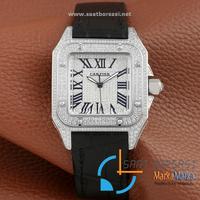 MM1679- Cartier Santos 100 Diamond Silver